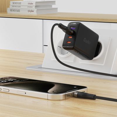 7. Kabel Acefast C11-04 USB-A - USB-C 3A 1,2 m w magnetycznym oplocie - czarny