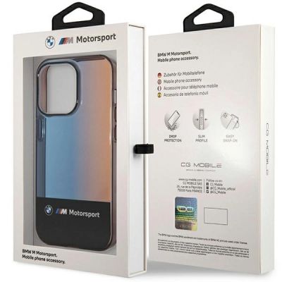 8. Etui BMW Half Tricolor na iPhone 14 Pro Max 6,7" - czarne