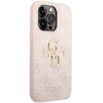 4. Etui Guess 4G Big Metal Logo na iPhone 15 Pro - różowe