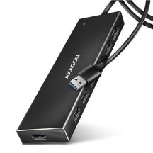 Axagon HUE-F7A 7x USB 3.2 Gen 1 ALU FLAT hub micro power IN 1m USB-A USB 3.2 Gen 1 (3.1 Gen 1) Type-A 5000 Mbit/s Czarny