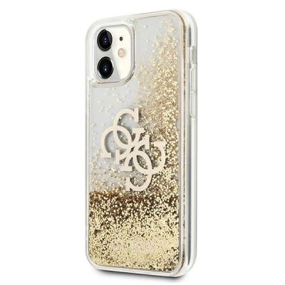 2. Etui Guess 4G Big Liquid Glitter na iPhone 11 6,1" / Xr - złote