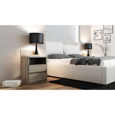 4. M1 MALWA STOLIK NOCNY 2 SZUFLADY 1 PÓŁKA SONOMA
