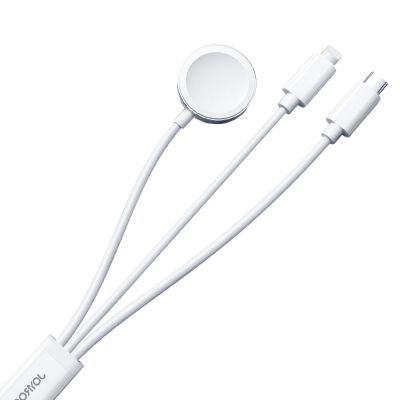 4. Kabel 3 w 1 Joyroom S-IW008 magnetyczna ładowarka USB-A - Lightning/USB-C 1.2m - biały
