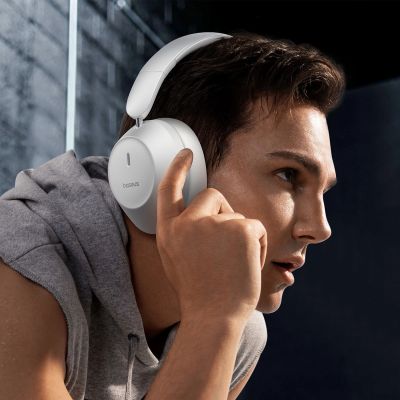 11. Słuchawki bezprzewodowe Baseus Bass 30 Max nauszne Bluetooth 5.3 - białe