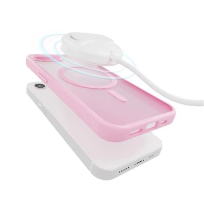 4. Etui silikonowe Puro Gradient MagSafe do iPhone 16e/17e - różowe