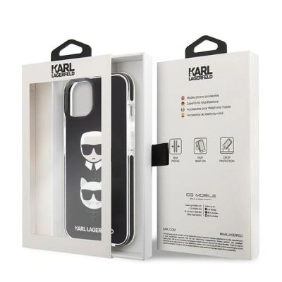 8. Etui Karl Lagerfeld Karl&Choupette Head na iPhone 13 mini - czarne