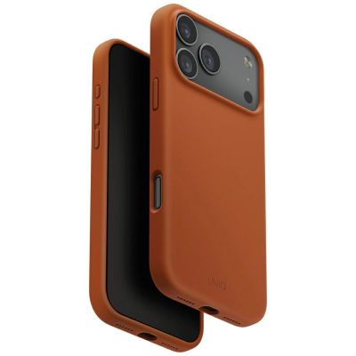 Etui UNIQ Lino na iPhone 17 Pro Max Magclick Charging - pomarańczowe