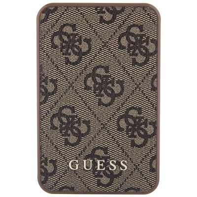 2. Powerbank Guess 4G Leather Metal Logo 15W 5000mAh - brązowy
