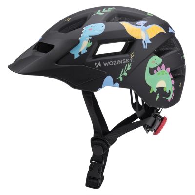 2. Kask rowerowy dziecięcy MTB Wozinsky z odpinanym daszkiem 48-52 cm - czarny