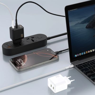 3. Ładowarka sieciowa Dudao A28PEU PD 45W GaN 2xUSB - czarna