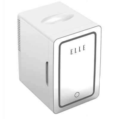6. Mini lodówka z lusterkiem do makijażu LED ELLE 4L biała