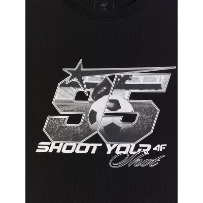 6. T-shirt regular z nadrukiem chłopięcy 4F 4FJRAW26TTSHM4342-20S