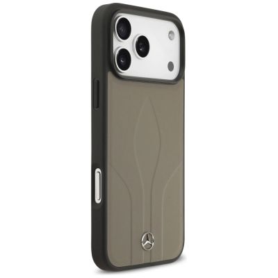 4. Etui Mercedes Leather The Move MagSafe na iPhone 17 Pro Max - beżowe