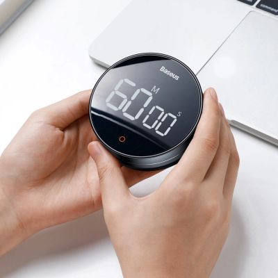 10. Baseus Heyo Pro obrotowy minutnik czasomierz elektroniczny timer szary (FMDS000013)