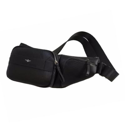 Męska torba saszetka na ramię Aeronautica Militare Sling Bag Czarna - AM-8483