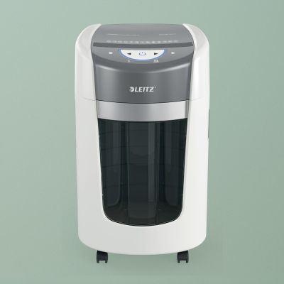 11. Niszczarka Leitz IQ OptiMax Home Office 225, 15l, P5, 6 kartek, Automatyczny Start/Stop, Funkcja cofania, Obrotowy pojemnik - 33% większa pojemność na ścinki