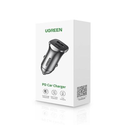 5. Ładowarka samochodowa Ugreen CD130 USB-A / USB-C 30W - szara