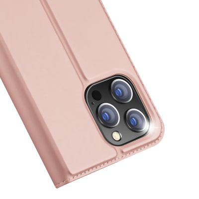 3. Etui do iPhone 15 Pro Max pokrowiec z klapką i portfelem Dux Ducis Skin Pro - różowe