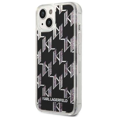 2. Etui Karl Lagerfeld Liquid Glitter Monogram na iPhone 14 - czarne