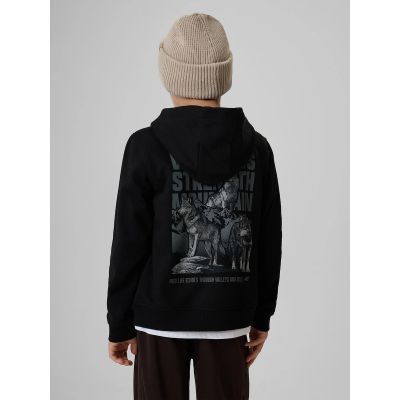 2. Bluza dresowa regular z kapturem chłopięca 4F 4FJKAW26TSWSM3153-20S