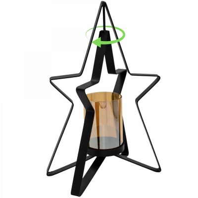 2. ŚWIECZNIK METALOWY 31,5CM GWIAZDA MICA