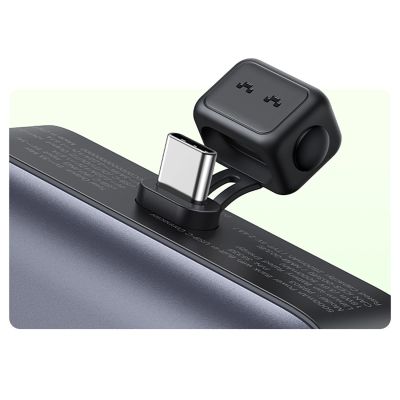 11. Powerbank Ugreen PB503 5000mAh z portem USB-C i zintegrowanym złączem USB-C - szary