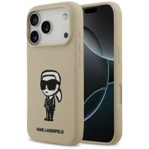 Etui Karl Lagerfeld Silicone Karl Sketch & Logo MagSafe na iPhone 17 Pro - brązowe
