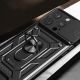 5. Pancerne etui z podstawką i osłoną aparatu do iPhone 15 Pro Max Hybrid Armor Camshield - różowe