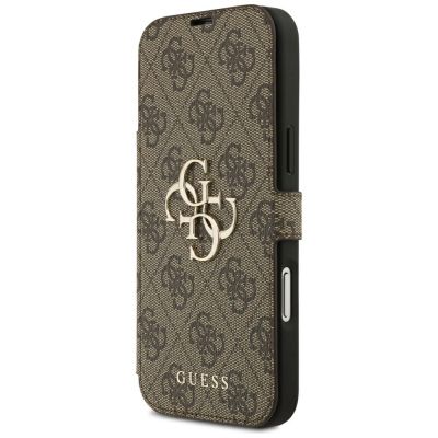 2. Etui Guess Book 4G Metal Logo na iPhone 18 Pro Max / 17 Pro Max - brązowe