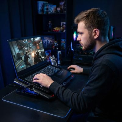 6. Podstawka Wozinsky WDCX-015 StormPad RGB chłodząca gamingowa pod laptop - czarna