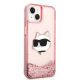 4. Etui Karl Lagerfeld Glitter Choupette Head na iPhone 14 Plus - różowe