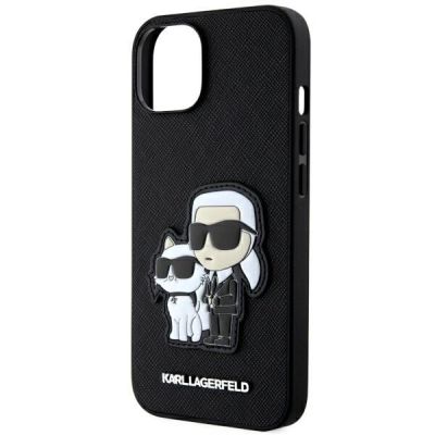 6. Etui Karl Lagerfeld Saffiano Karl & Choupette na iPhone 13 / 14 / 15 - czarne
