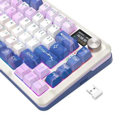 6. REDRAGON K708AK-RGB-PRO FLEKACT klawiatura USB + RF Wireless + Bluetooth Biały