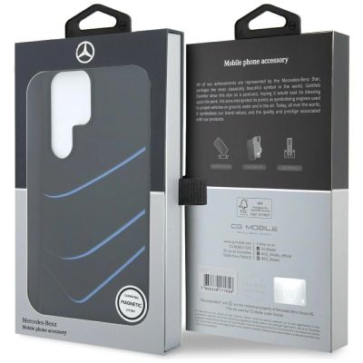 8. Etui Mercedes Silicone Contrasted Curves MagSafe na Samsung Galaxy S25 Ultra - czarne