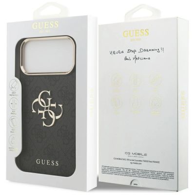 8. Etui Guess 4G Big 4G Classic Logo na iPhone 17 Pro Max - czarno-złoty