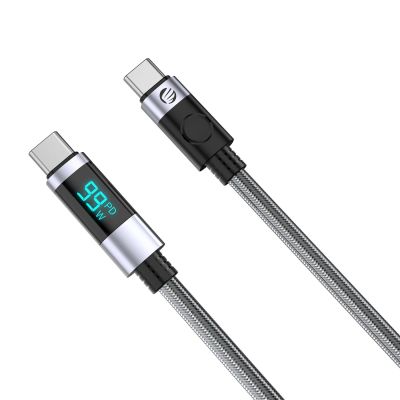 3. Kabel Orico LDC2C USB-C - USB-C PD 100 W z wyświetlaczem LED 480 Mb/s 2 m - 2szt. - czarny