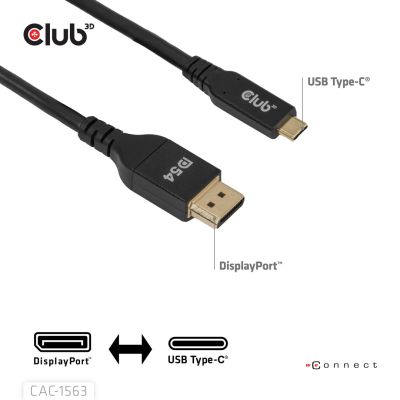 6. CLUB3D CAC-1563 adapter kablowy 2 m USB Type-C DisplayPort Czarny