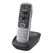 Telefon Gigaset E560 z systemem DECT, identyfikacja dzwoniącego, Czarny, Srebrny