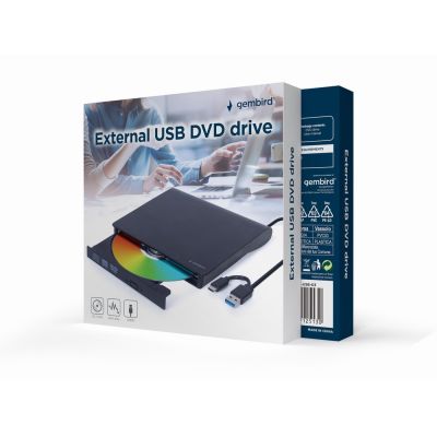 2. GEMBIRD ZEWNĘTRZNA NAGRYWARKA DVD 8X, CD 24X USB 3.1 SLIM CZARNA