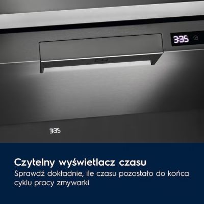 7. Zmywarka do zabudowy ELECTROLUX EEC87400W ComfortLift automatyczne otwieranie drzwi Time Beam wyświetlanie czasu klasa energetyczna C