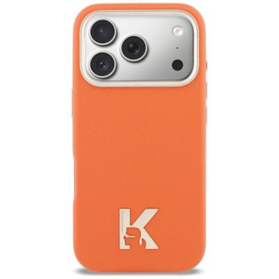 3. Etui Karl Lagerfeld Karl Head Logo MagSafe na iPhone 17 Pro - pomarańczowe