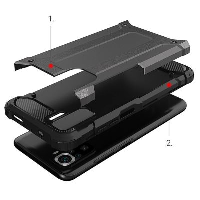 7. Hybrid Armor pancerne hybrydowe etui pokrowiec Xiaomi Redmi Note 11T 5G / Redmi Note 11S 5G / Poco M4 Pro 5G niebieski