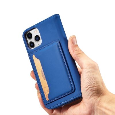 11. Magnet Card Case etui do iPhone 12 pokrowiec portfel na karty kartę podstawka niebieski
