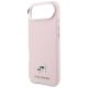 6. Etui Karl Lagerfeld Karl & Choupette Head Pins Saffiano MagSafe na iPhone Air - różowe