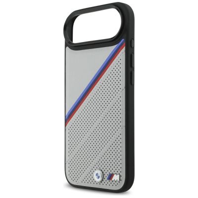 6. Etui BMW M Tricolor Metal Logo MagSafe do iPhone 17 Air - szare