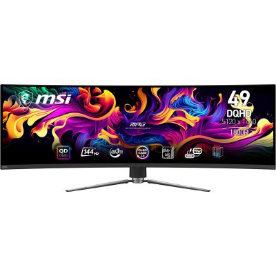 4. MSI MPG 491CQP QD-OLED monitor komputerowy 124,5 cm (49") 5120 x 1440 px Dual WQHD Czarny