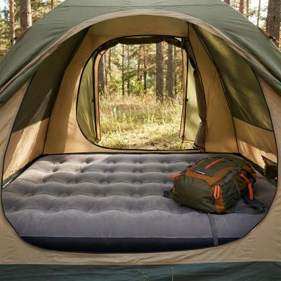 4. MATERAC FLOKOWANY 2-OSOBOWY SZARY 191x137x22CM 24639