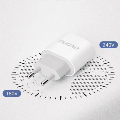 8. Ładowarka sieciowa Dudao A14EUC PD 20W USB-C z kablem - biała