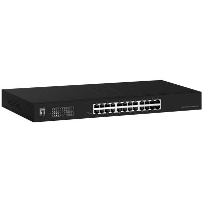 3. LevelOne Switch 24x GE GEU-2431 19\" Rack Mount Kit Nie zarządzany Gigabit Ethernet (10/100/1000) 1U Czarny