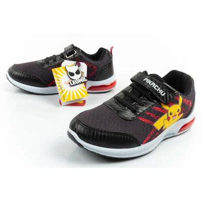8. Leomil buty sportowe dziecięce sneakersy Pokemon lekkie na rzep LED czarne